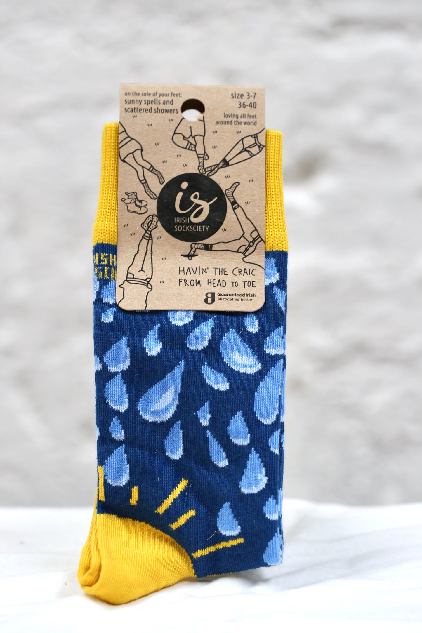 Photo of weather themed socks.
