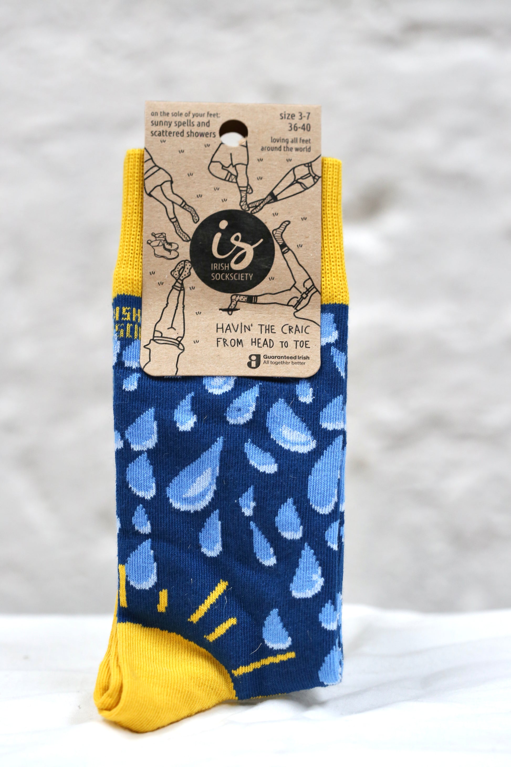 Photo of weather themed socks.