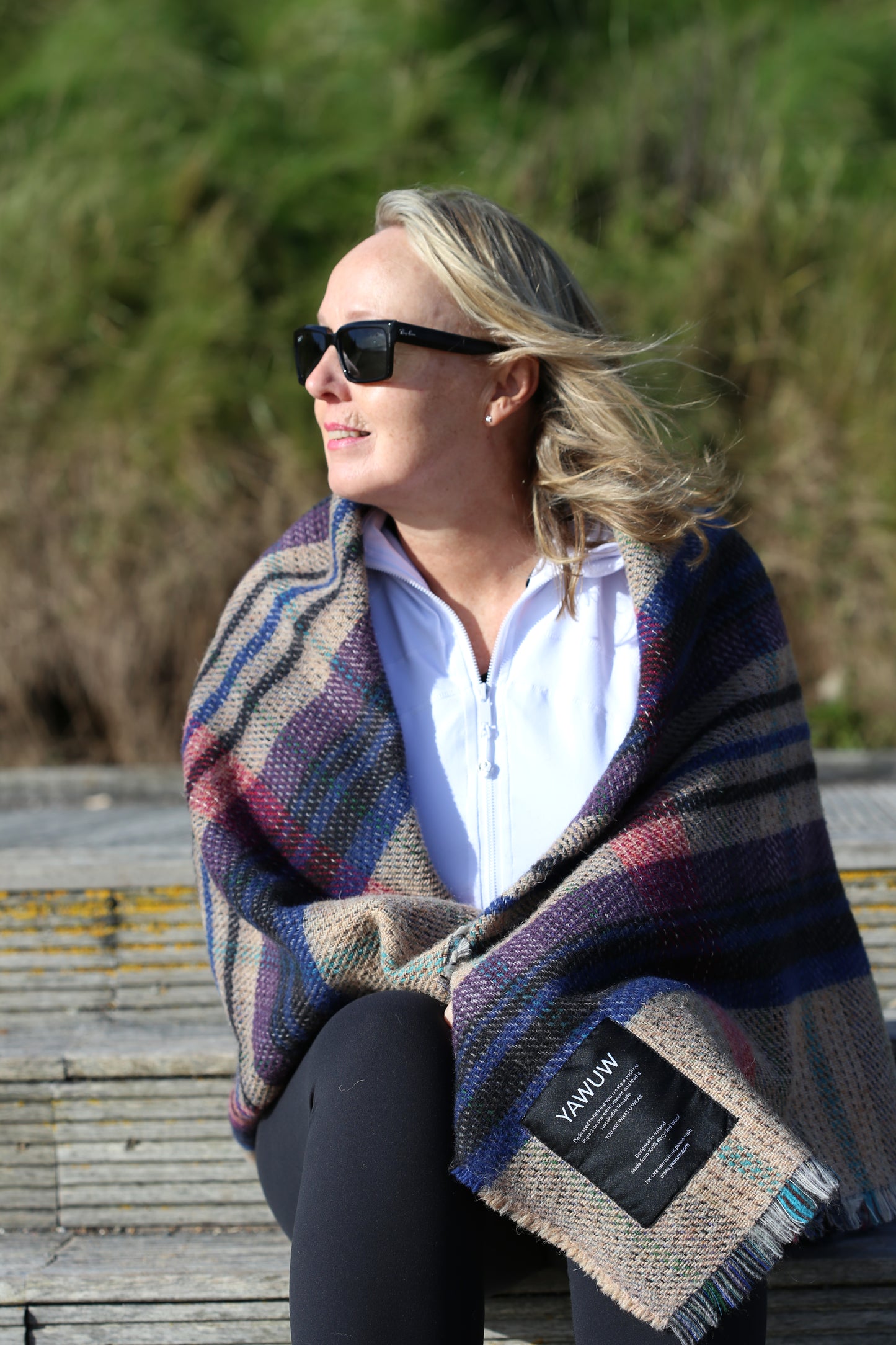 A woollen throw, scarf or rug made by YAWUW, Cork's most innovative clothing company.