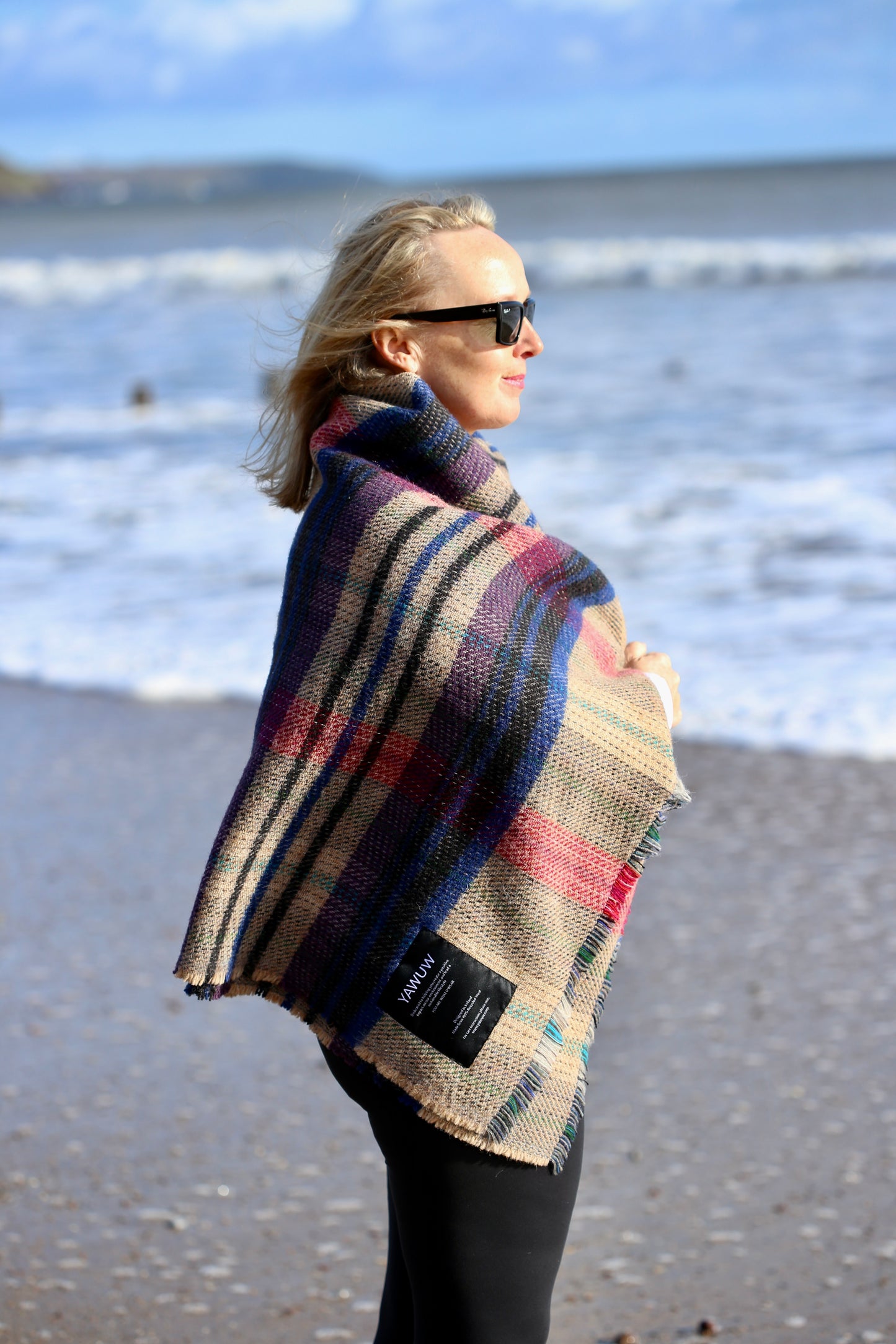 A woollen throw, scarf or rug made by YAWUW, Cork's most innovative clothing company.