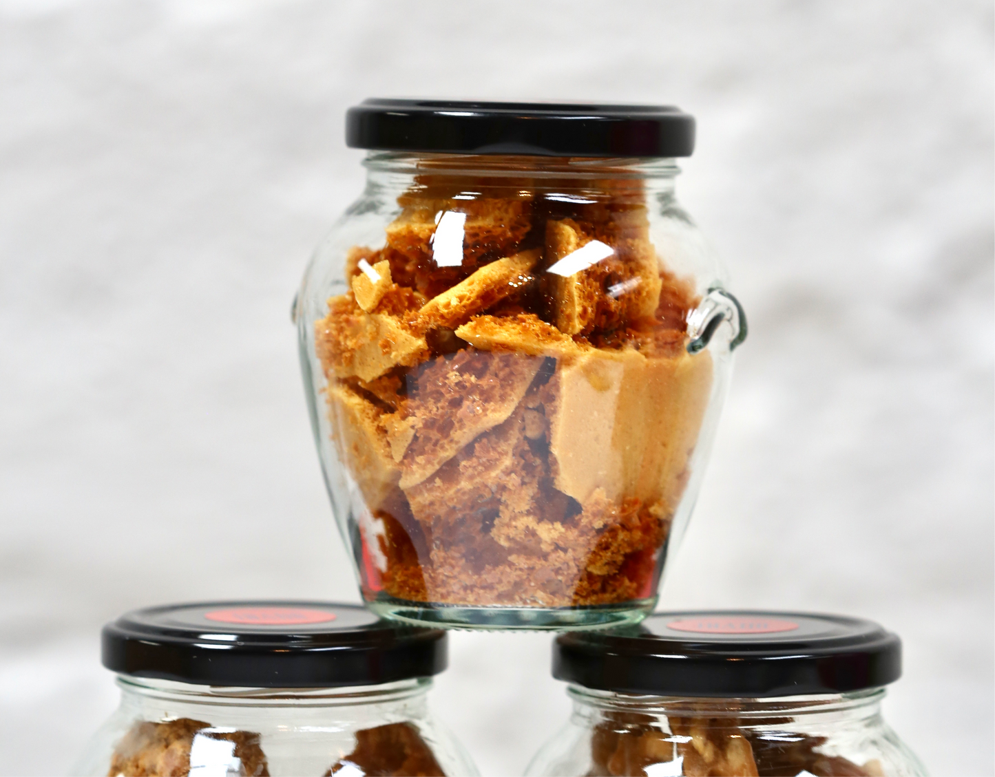 A jar of handmade Honeycomb