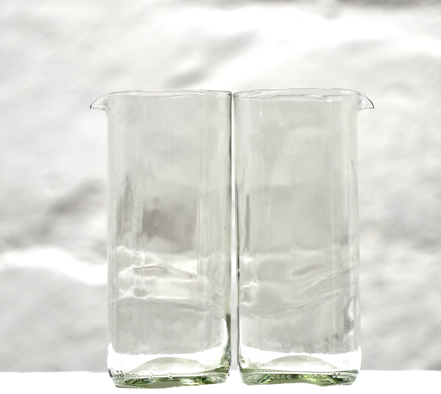 Clear Glass Carafe,  made from a wine bottle.