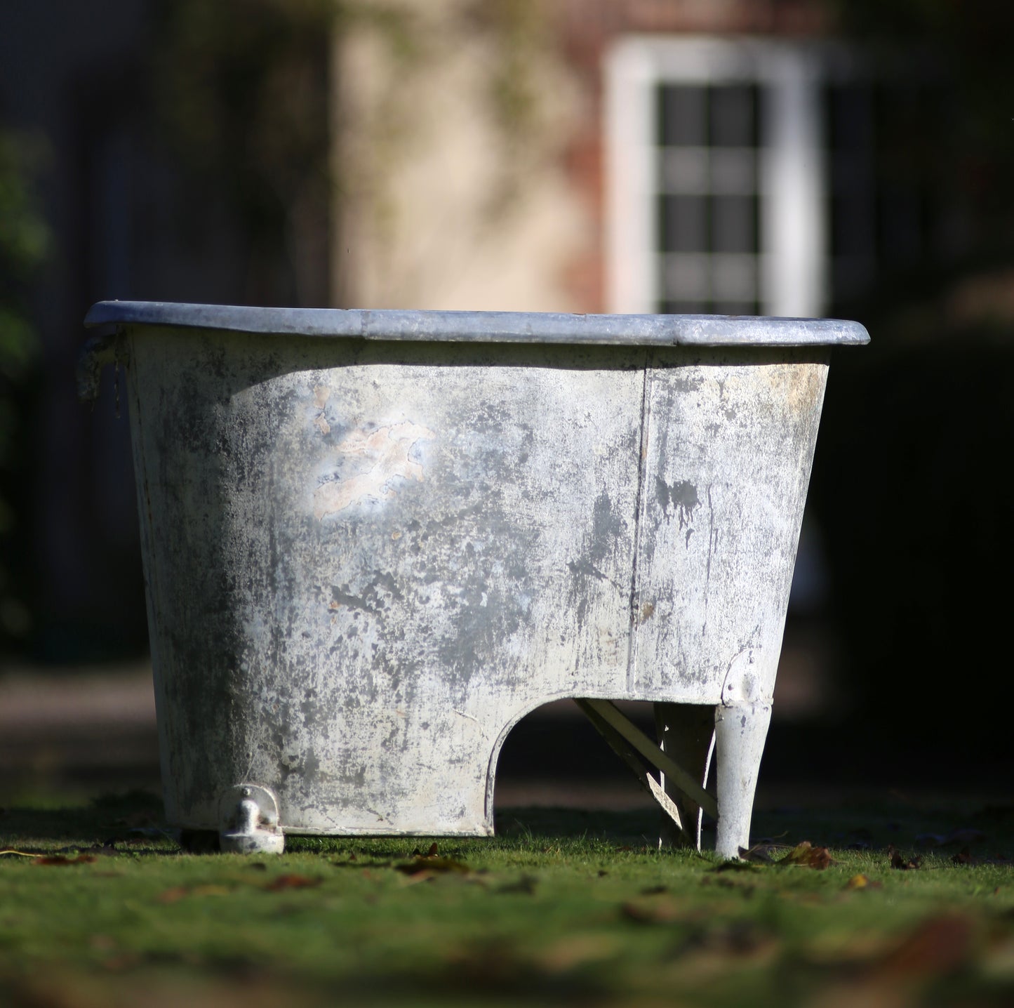 Vintage 19th century French, galvanised zinc, bath