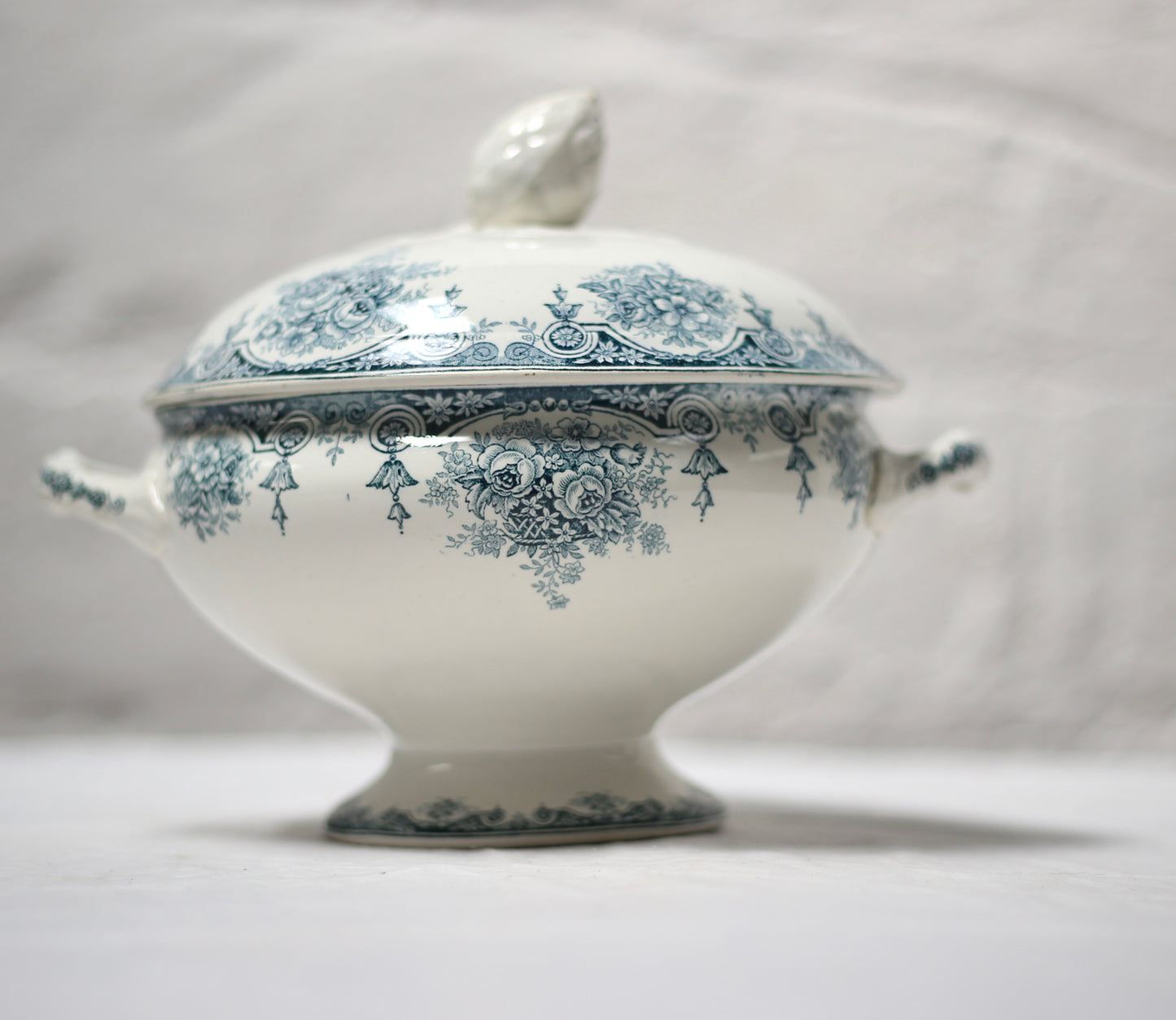 Vintage French, pedestal soup tureen