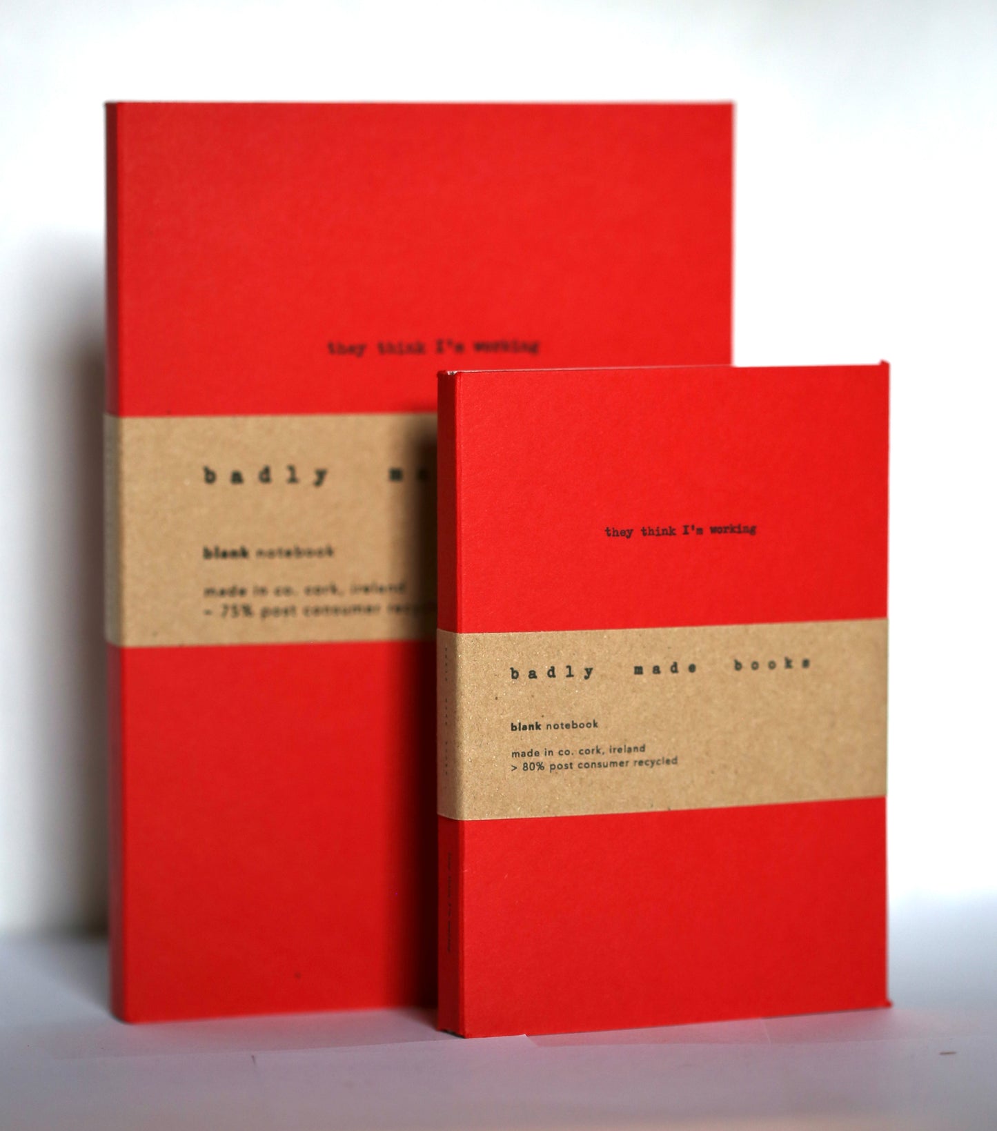 A5 112 page blank page notebook and an A6 84 page notebook, both in Idaho Red