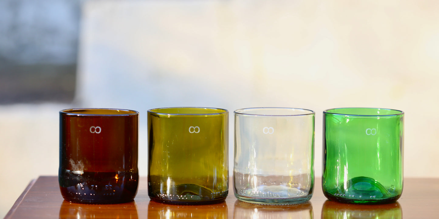 Short Tumblers, made from up cycled bottles